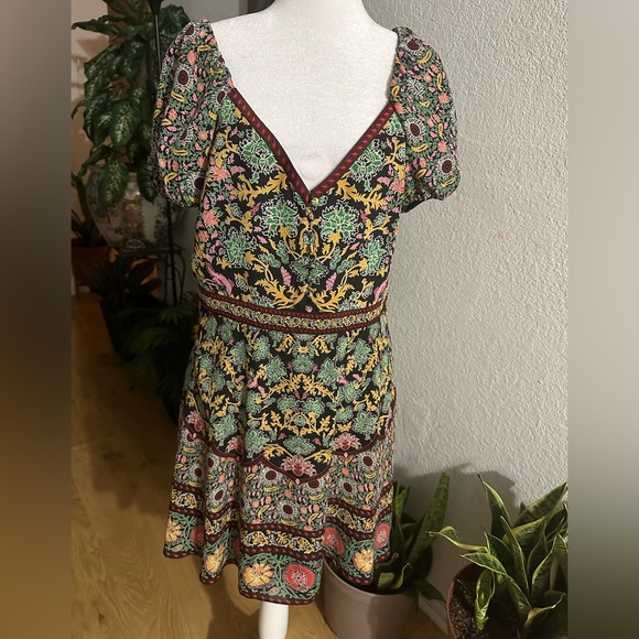 NWT! Alice + Olivia Dana Puff-Sleeve Flare Dress size 14 - Picture 3 of 16